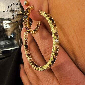 oorbellen strass bruintinten