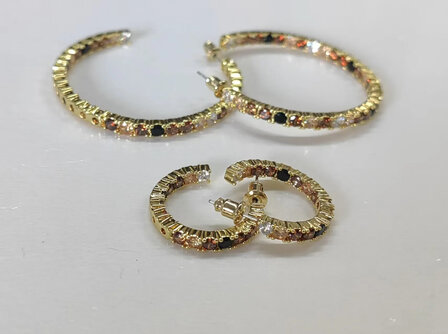 oorbellen strass bruintinten