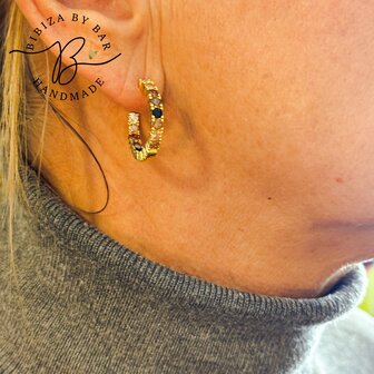 oorbellen strass bruintinten