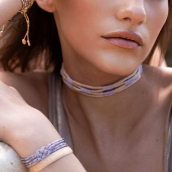 REN N&deg;2 CHOKER IN ROSE GOLD LAVENDER