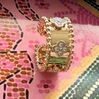 ring clover strass