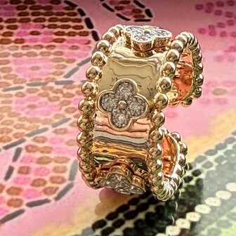 ring clover strass