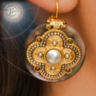 oorbellen Positano mother of pearl grey