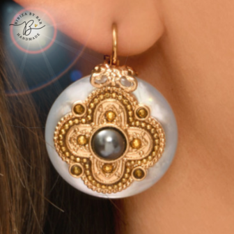 oorbellen Positano mother of pearl white