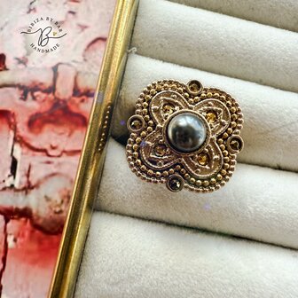 ring Positano grey pearl