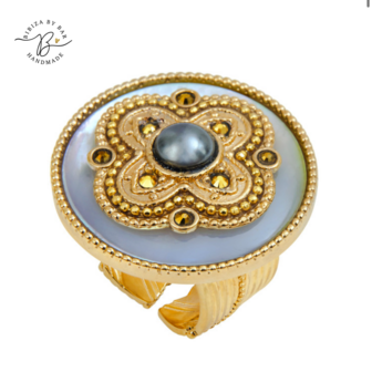 ring Positano pearl grey
