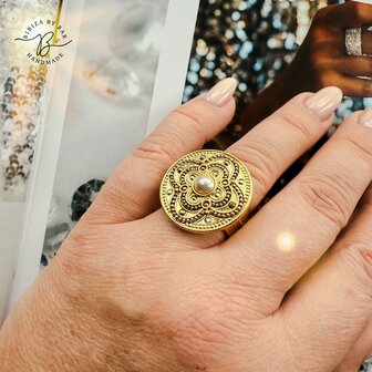 ring Positano gold/white pearl