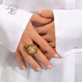 ring Positano gold/white pearl