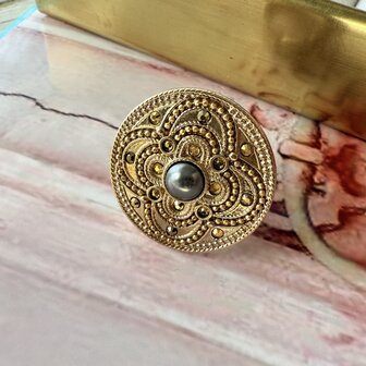 ring Positano gold/grey pearl