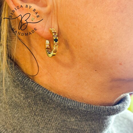 oorbellen strass bruintinten