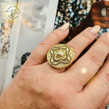 ring Positano gold/white pearl