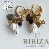 oorbellen brown pearls barok