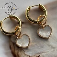 oorbellen shell strass hearts