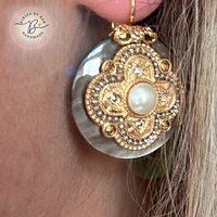 oorbellen Positano mother of pearl grey