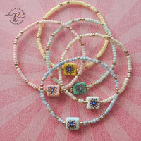 armband pastel effen bedel
