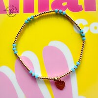 armband love aqua blue