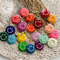 smiley strass ketting