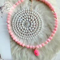 lovely pastel gemstone necklace hot pink