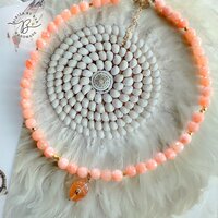 lovely pastel necklace gemstone peach
