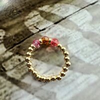 ring small stone 2 pink S/M