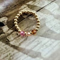 ring small stone light pink S/M