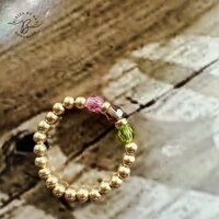 ring small stone lime S/M