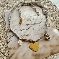 silk necklace light taupe