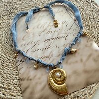 silk necklace old bleu