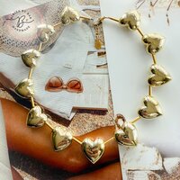 ketting big hearts gold