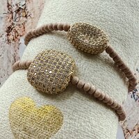 armband TAUPE strass 19 cm